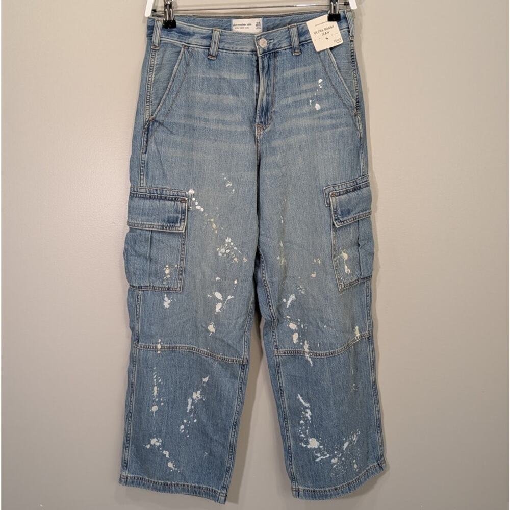 Abercrombie Kids Ultra Baggy Cargo Jeans Wide Leg Grunge Skater - Size 15/16